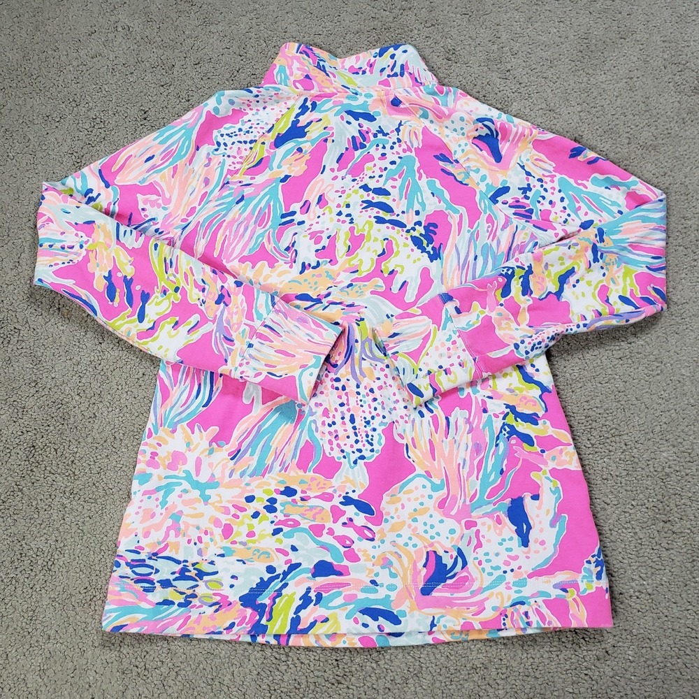 Lilly Pulitzer Size XXS Skipper Popover UPF 50+ 1/2 Zip Pullover Pink Floral - Picture 3 of 9